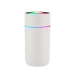 Mini umidificator portabil silentios cu 7 culori LED 320ml Alb