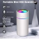 Mini umidificator portabil silentios cu 7 culori LED 320ml Alb