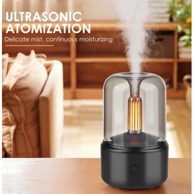 Mini umidificator si difuzor de arome 130 ml cu iluminare LED si USB Andowl Q JS112 