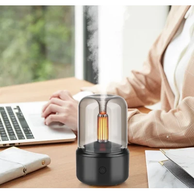 Mini umidificator si difuzor de arome 130 ml cu iluminare LED si USB Andowl Q JS112 