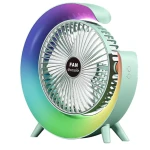 Mini ventilator de birou rotund cu LED RGB 