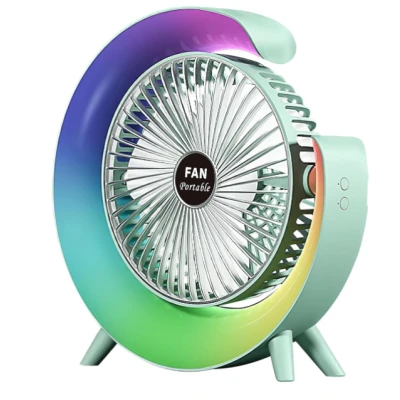 UB Mini ventilator de birou rotund cu LED RGB 