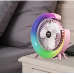 Mini ventilator de birou rotund cu LED RGB 