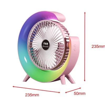 UB Mini ventilator de birou rotund cu LED RGB 