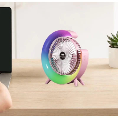 UB Mini ventilator de birou rotund cu LED RGB 