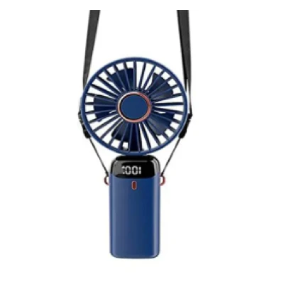 UB Mini ventilator de mana puternic cu display digital si suport telefon ALBASTRU