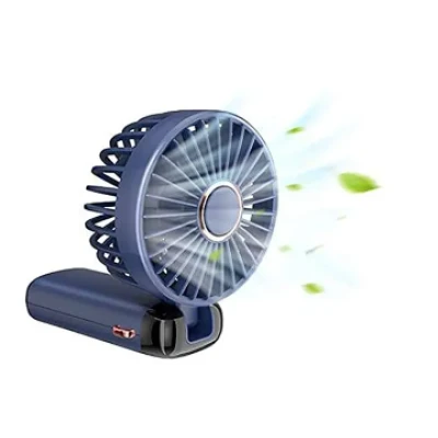 UB Mini ventilator de mana puternic cu display digital si suport telefon ALBASTRU