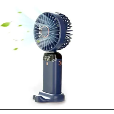 UB Mini ventilator de mana puternic cu display digital si suport telefon ALBASTRU
