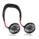 Mini ventilator portabil dublu pentru gat cu acumulator si 3 trepte de viteza ROSU/NEGRU OFF