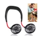 Mini ventilator portabil dublu pentru gat cu acumulator si 3 trepte de viteza ROSU/NEGRU OFF