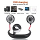 Mini ventilator portabil dublu pentru gat cu acumulator si 3 trepte de viteza ROSU/NEGRU OFF