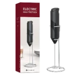 Mixer spuma de lapte negru cu stand vertical ideal pentru cappuccino