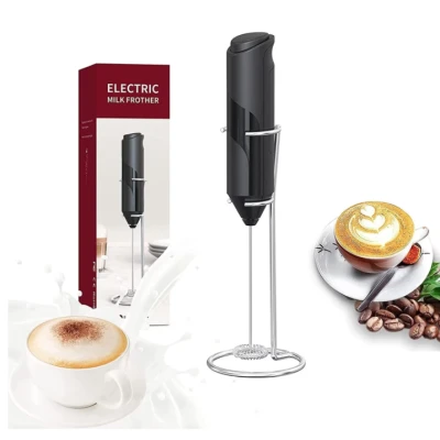 Mixer spuma de lapte negru cu stand vertical ideal pentru cappuccino
