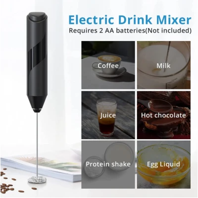 Mixer spuma de lapte negru cu stand vertical ideal pentru cappuccino