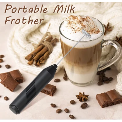 Mixer spuma de lapte negru cu stand vertical ideal pentru cappuccino caffe latte