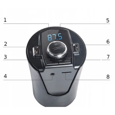 Modulator auto BX6 Bluetooth FM USB Negru