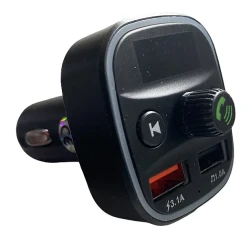 Modulator Fm auto Xd8 cu functie Bluetooth Mod  Bt cu doua porturi Usb microSd Negru