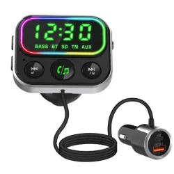 Modulator Transmitator FM Auto BC79 Bluetooth QC 3.0 negru