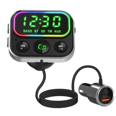 Modulator Transmitator FM Auto BC79 Bluetooth QC 3.0 negru