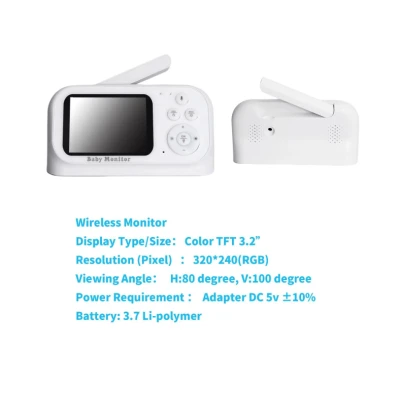 Monitor video pentru bebelusi cu camera si ecran LCD de 3.2 inchi cu camera vedere nocturna