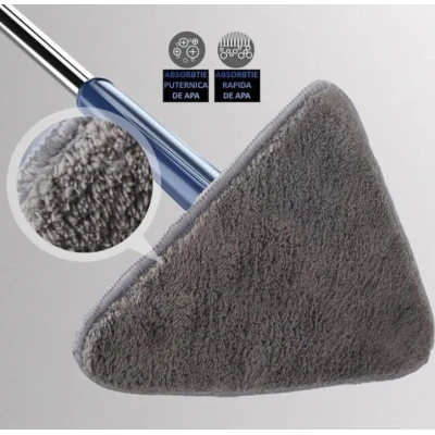 Mop multifunctional pentru suprafete uscate si ude cap triunghiular rotativ