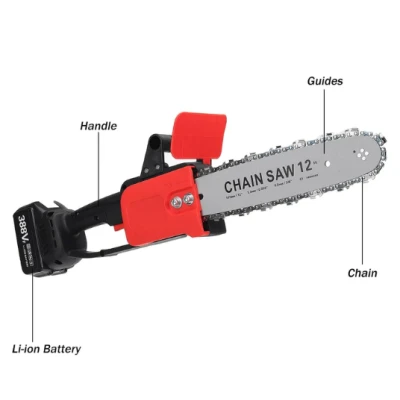 Motofierastrau Drujba Electrica 1200W cu Lamela 12 inch si 1 Acumulator 48v 4200 rpm