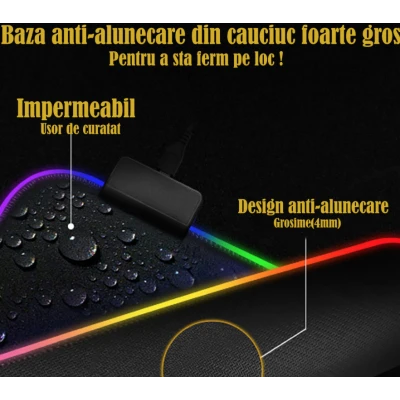Mousepad Gaming Andowl Q R20 cu LED multicolor USB