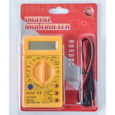 Multimetru digital cu afisaj LCD DT-830D galben