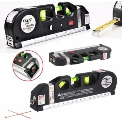 Nivela cu Laser Level Pro3 Multifunctionala cu Boloboc si Ruleta