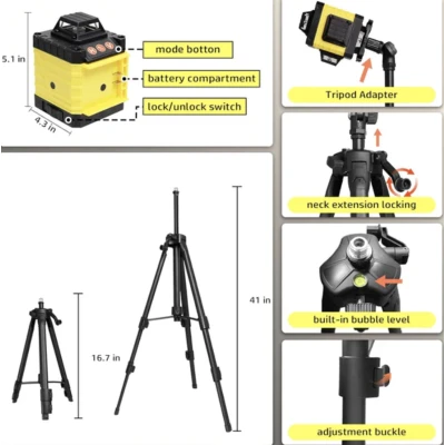 UB Nivela Laser 3D LEIHMANN cu Linii Verzi si Accesorii Complete