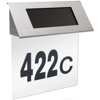 Numar de Casa cu LED si Panou Solar cifre de la 0 la 9 litere de la A la H 11446B