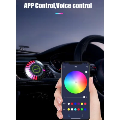 Odorizant auto D2 functie umidificator Led cu ritm muzical RGB Bluetooth