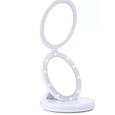 Oglinda cosmetica 2 in 1 Andowl Q MR80 pliabila led efect de lupa reincarcabila