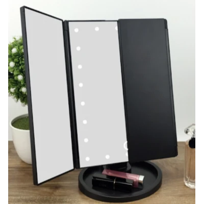 Oglinda cosmetica LED extensibila cu buton tactil