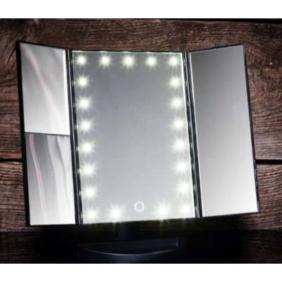 Oglinda cosmetica LED extensibila cu buton tactil