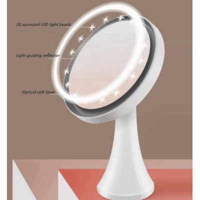 Oglinda Cosmetica si Lampa 2in1 cu 3 Moduri de Iluminare si Senzor Tactil