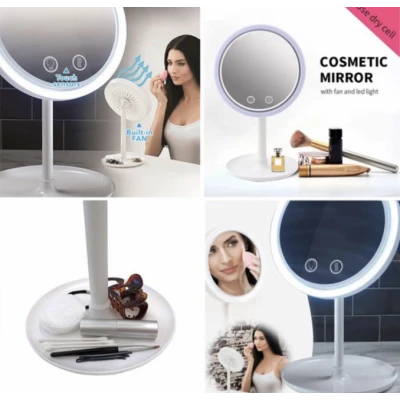 Oglinda make-up cu lumina si ventilator