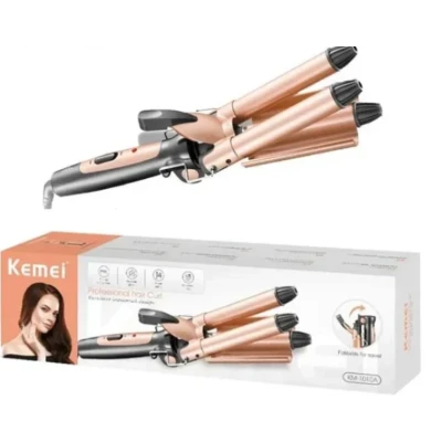 Ondulator pentru par Kemei KM 1010A cu 3 tuburi