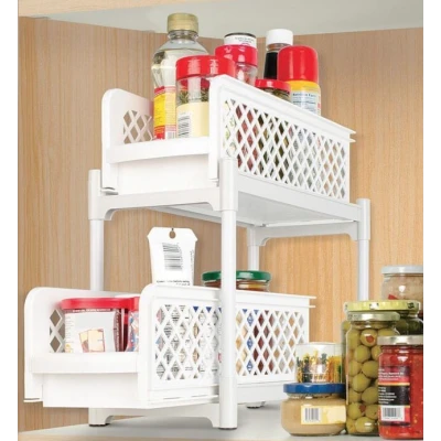 Organizator 2 nivele, pliabil pentru baie sau bucatarie