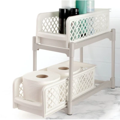 Organizator 2 nivele, pliabil pentru baie sau bucatarie