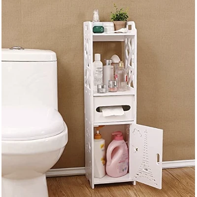 Organizator pentru baie sau camera alb cu 4 compartimente