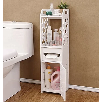 Organizator pentru baie sau camera alb cu 4 compartimente
