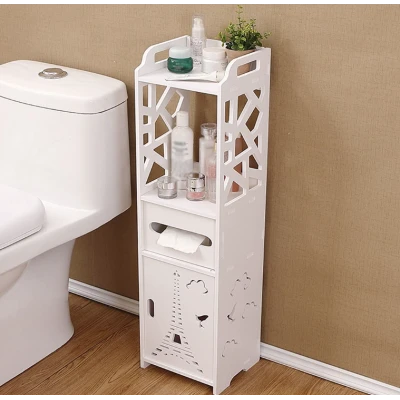 Organizator pentru baie sau camera alb cu 4 compartimente