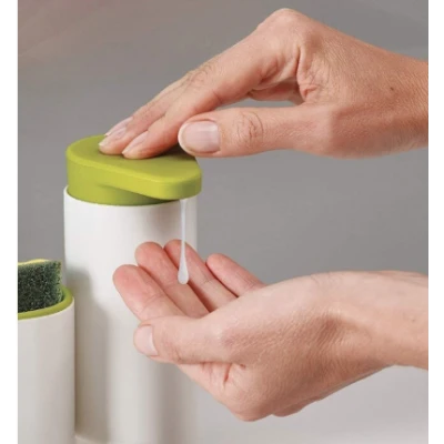 Organizator pentru chiuveta 2in1 plastic, alb/verde
