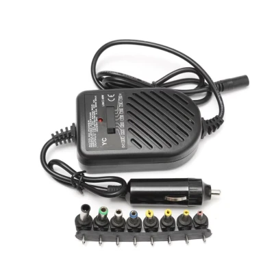 Pachet Incarcator auto universal pentru laptop, 80W cu 8 conectori