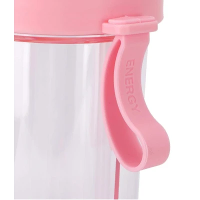 Pahar dublu 600 ml cu 2 paie ROZ