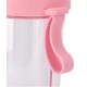Pahar dublu 600 ml cu 2 paie ROZ