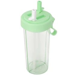 Pahar dublu 600 ml cu 2 paie VERDE