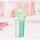 Pahar dublu 600 ml cu 2 paie VERDE