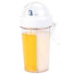 Pahar dublu pentru apa 400 ml cu 2 paie